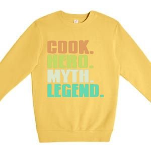 Cook Hero Myth Legend Retro Cooking Gift Present Gift Premium Crewneck Sweatshirt