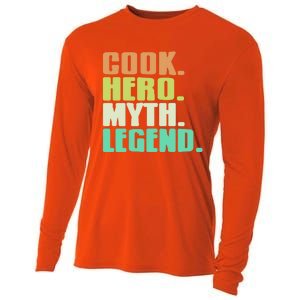 Cook Hero Myth Legend Retro Cooking Gift Present Gift Cooling Performance Long Sleeve Crew