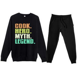 Cook Hero Myth Legend Retro Cooking Gift Present Gift Premium Crewneck Sweatsuit Set