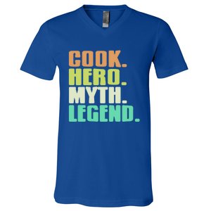 Cook Hero Myth Legend Retro Cooking Gift Present Gift V-Neck T-Shirt