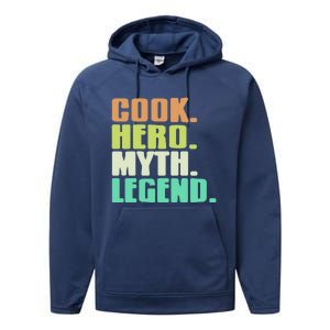 Cook Hero Myth Legend Retro Cooking Gift Present Gift Performance Fleece Hoodie