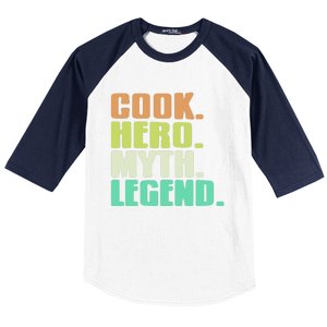 Cook Hero Myth Legend Retro Cooking Gift Present Gift Baseball Sleeve Shirt