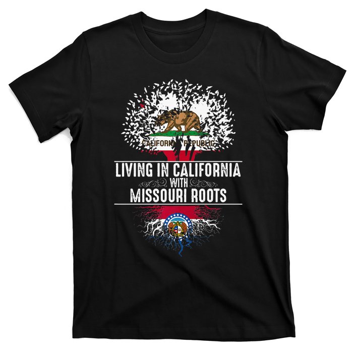 California Home Missouri Roots State Tree Flag T-Shirt