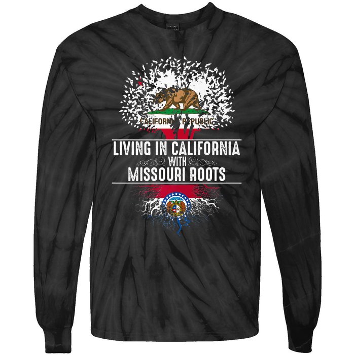 California Home Missouri Roots State Tree Flag Tie-Dye Long Sleeve Shirt