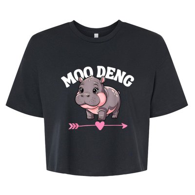 Cute Hippo Moo Deng Bouncy Pig Gift Bella+Canvas Jersey Crop Tee