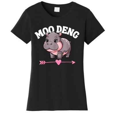 Cute Hippo Moo Deng Bouncy Pig Gift Women's T-Shirt