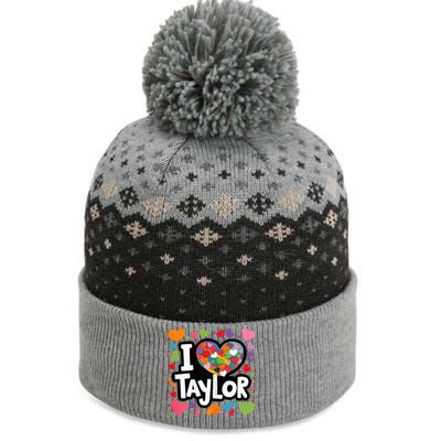 Colorful Heart My Name Is Taylor First Name The Baniff Cuffed Pom Beanie