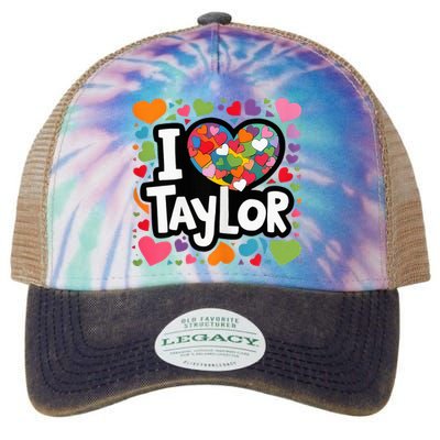 Colorful Heart My Name Is Taylor First Name Legacy Tie Dye Trucker Hat