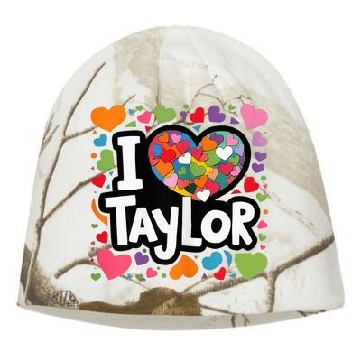 Colorful Heart My Name Is Taylor First Name Kati - Camo Knit Beanie