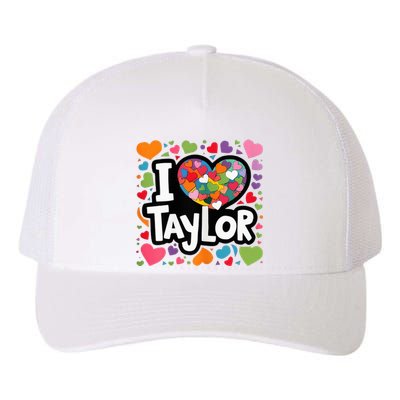 Colorful Heart My Name Is Taylor First Name Yupoong Adult 5-Panel Trucker Hat