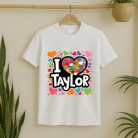 Colorful Heart My Name Is Taylor First Name T-Shirt