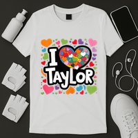 Colorful Heart My Name Is Taylor First Name T-Shirt