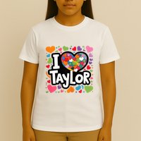 Colorful Heart My Name Is Taylor First Name T-Shirt