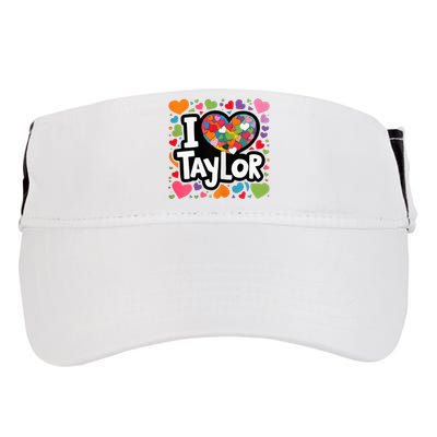 Colorful Heart My Name Is Taylor First Name Adult Drive Performance Visor