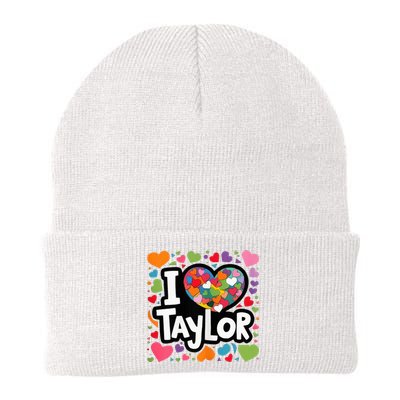 Colorful Heart My Name Is Taylor First Name Knit Cap Winter Beanie