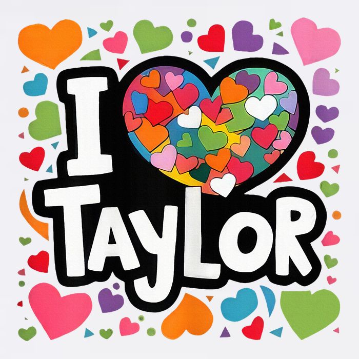 Colorful Heart My Name Is Taylor First Name Premium T-Shirt