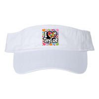 Colorful Heart My Name Is Taylor First Name Valucap Bio-Washed Visor