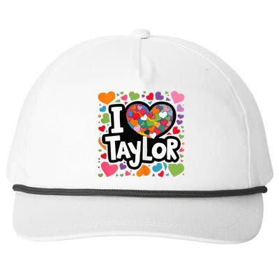 Colorful Heart My Name Is Taylor First Name Snapback Five-Panel Rope Hat