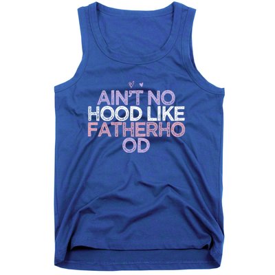 Colored Hearts Mom Funny Ain't No Hood Like Fatherhood Gift Tank Top