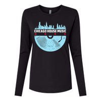 Chicago House Music Vinyl Dj Vintage Womens Cotton Relaxed Long Sleeve T-Shirt