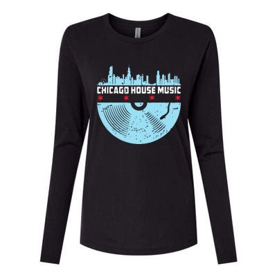 Chicago House Music Vinyl Dj Vintage Womens Cotton Relaxed Long Sleeve T-Shirt