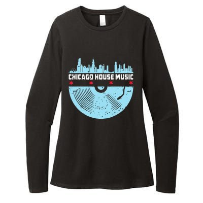 Chicago House Music Vinyl Dj Vintage Womens CVC Long Sleeve Shirt