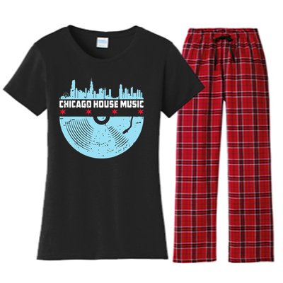 Chicago House Music Vinyl Dj Vintage Women's Flannel Pajama Set