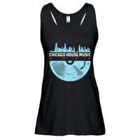 Chicago House Music Vinyl Dj Vintage Ladies Essential Flowy Tank