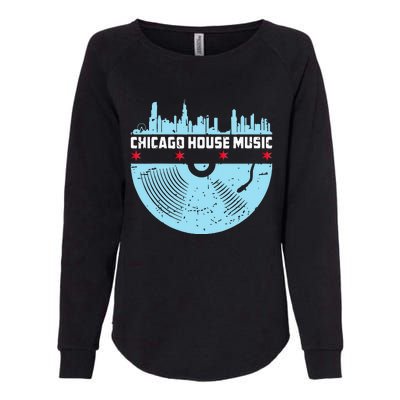 Chicago House Music Vinyl Dj Vintage Womens California Wash Sweatshirt