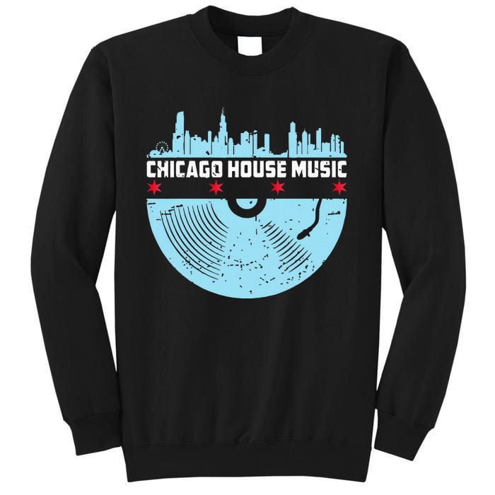 Chicago House Music Vinyl Dj Vintage Tall Sweatshirt