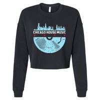 Chicago House Music Vinyl Dj Vintage Cropped Pullover Crew