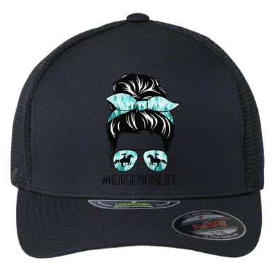 Classy Horse Mom Messy Bun Shades Horsing Mother's Day Flexfit Unipanel Trucker Cap