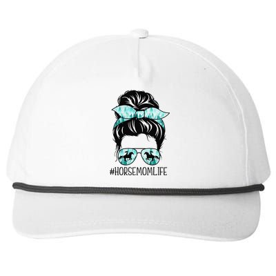 Classy Horse Mom Messy Bun Shades Horsing Mother's Day Snapback Five-Panel Rope Hat