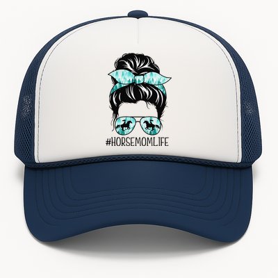 Classy Horse Mom Messy Bun Shades Horsing Mother's Day Trucker Hat