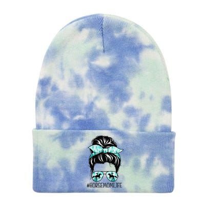 Classy Horse Mom Messy Bun Shades Horsing Mother's Day Tie Dye 12in Knit Beanie