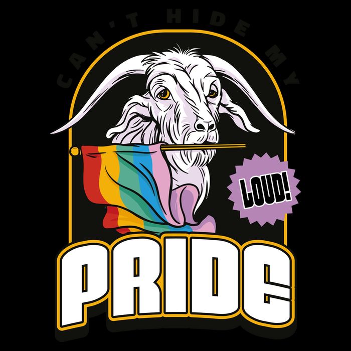 Can't Hide My Pride LGBT Goat Rainbow Flag Drawstring Bag