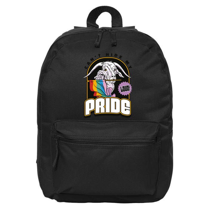 Can't Hide My Pride LGBT Goat Rainbow Flag 16 in Basic Backpack