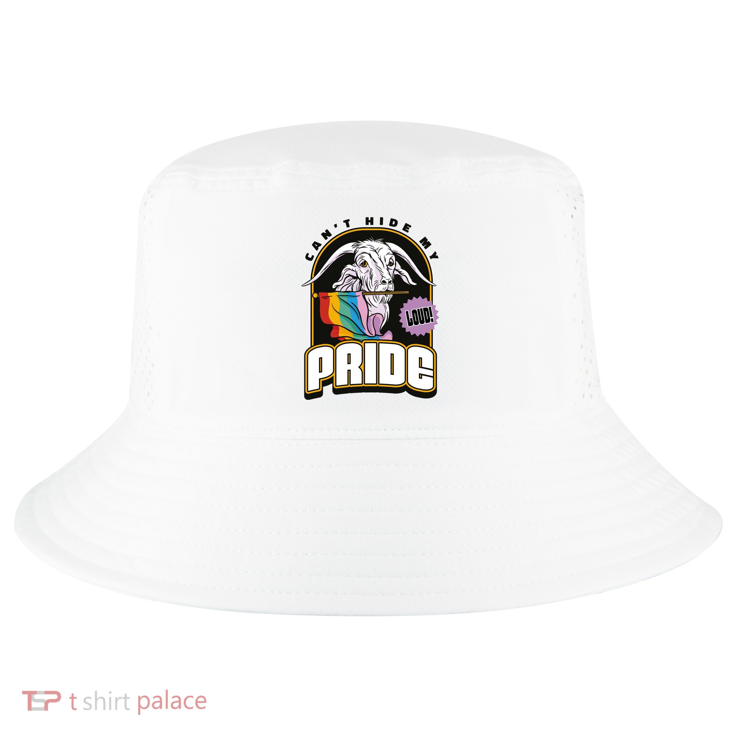 Can't Hide My Pride LGBT Goat Rainbow Flag Cool Comfort Performance Bucket Hat