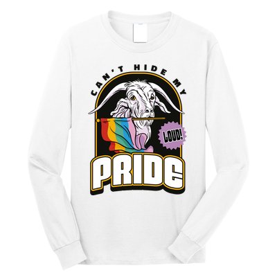 Can't Hide My Pride LGBT Goat Rainbow Flag Long Sleeve Shirt