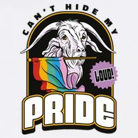 Can't Hide My Pride LGBT Goat Rainbow Flag Button
