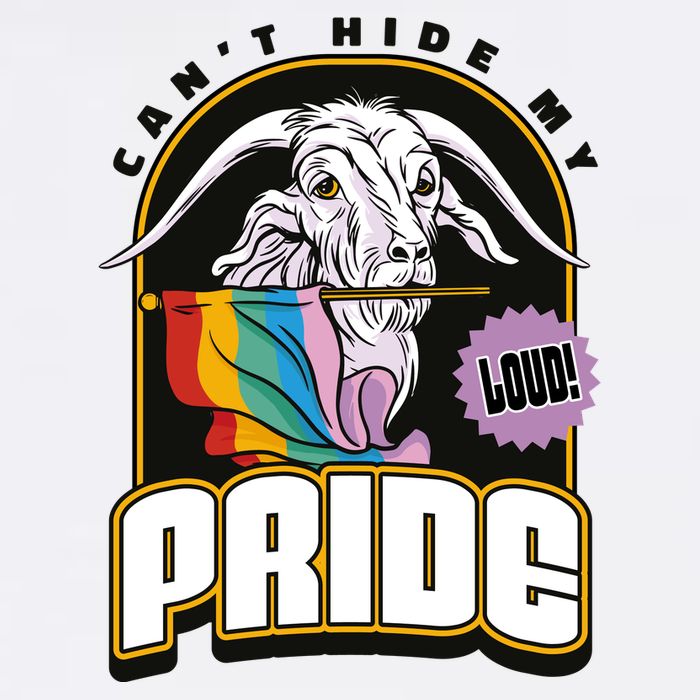 Can't Hide My Pride LGBT Goat Rainbow Flag Button