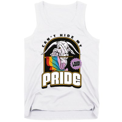 Can't Hide My Pride LGBT Goat Rainbow Flag Tank Top