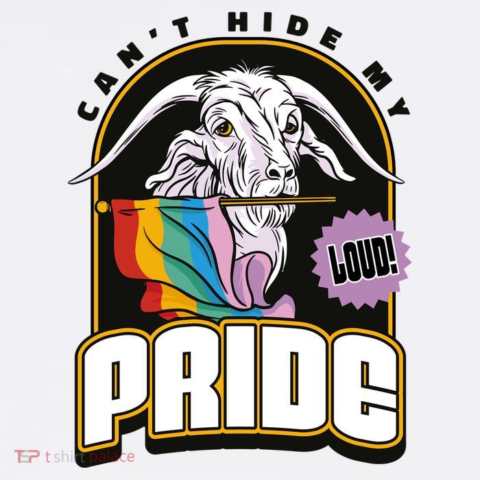 Can't Hide My Pride LGBT Goat Rainbow Flag Short Acrylic Beanie