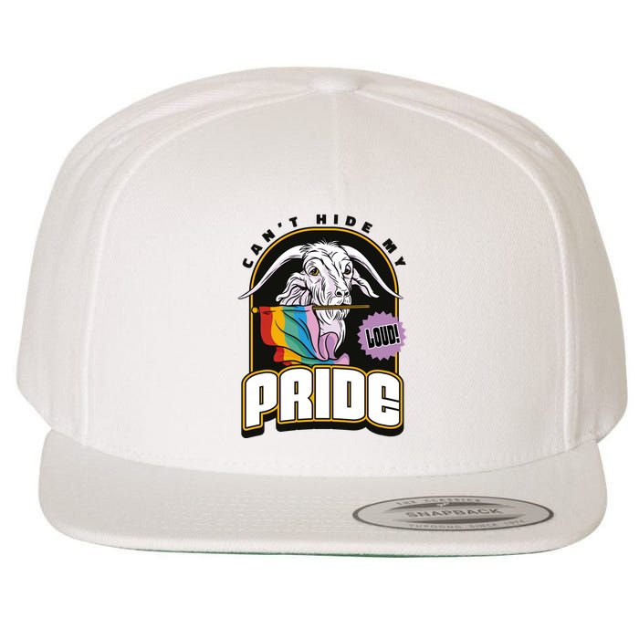 Can't Hide My Pride LGBT Goat Rainbow Flag Wool Snapback Cap