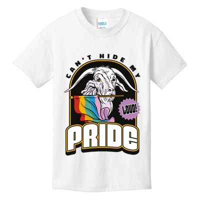 Can't Hide My Pride LGBT Goat Rainbow Flag Kids T-Shirt