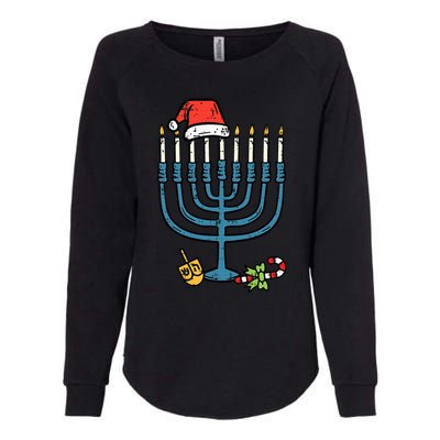 Christmas Hat Menorah Jew Hanukkah Chanukah Womens California Wash Sweatshirt