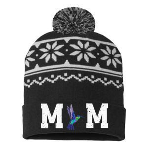 Cute Hummingbird Mom Design Love Bird For Women USA-Made Snowflake Beanie