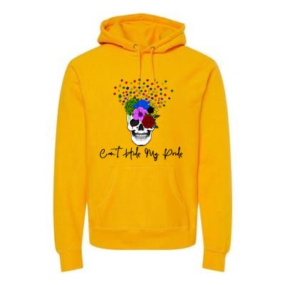 Cant Hide My Pride Skull Funny Lgbt Gift Premium Hoodie