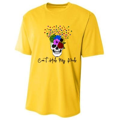 Cant Hide My Pride Skull Funny Lgbt Gift Performance Sprint T-Shirt