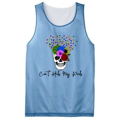 Cant Hide My Pride Skull Funny Lgbt Gift Mesh Reversible Basketball Jersey Tank